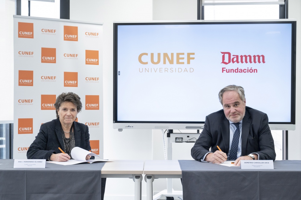 CUNEF Universitat i la Fundació Damm renoven el seu acord de col·laboració institucional